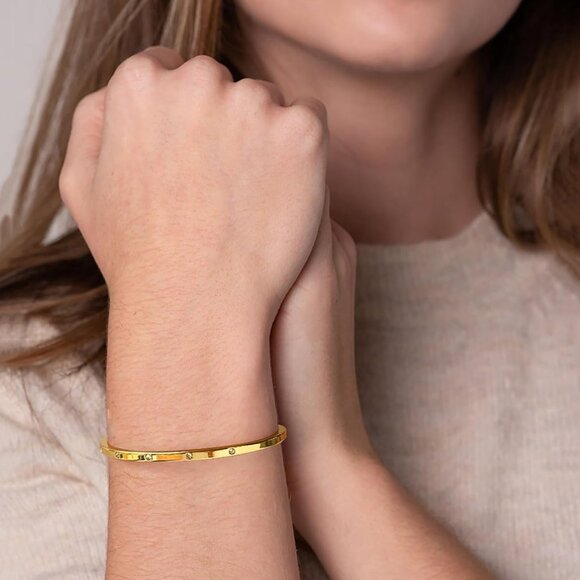 14K Gold Bracelets for Women Adjustable Slider Bracelet Bangle Bracelets for Wom - Picture 4 of 7